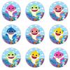24 x Shark Edible Rice Wafer Paper Cupcake Toppers Cake Decorations Birthday Party view 1