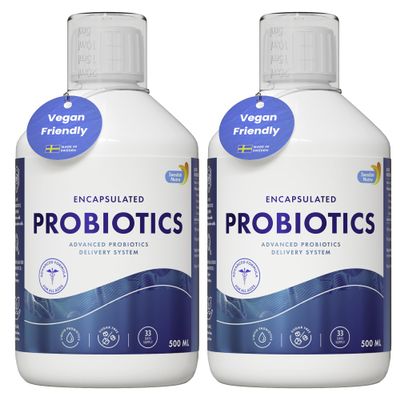 Swedish Nutra - Probiotics - 2 Packs of 500ml, 66 Day Supply I for Gut Health I 100% Natural Lemon Flavour | Vegan and Gluten-Free