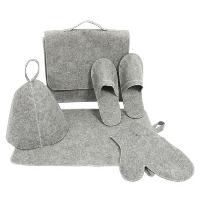 Beatifufu Sauna Hat Felt Thickened for Men Women Gloves Slipper Storage Bag Sauna Bathing Comfortable Use at Home
