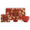 Tea Forte Warming Joy Holiday 3-Piece Mother's Day Tea Gift Set with Red Cafe Cup with Lid, Tea Tray and 10 Assorted 2 of Each Variety Handcrafted Pyramid Infuser Tea Bags view 1
