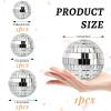 10PCS Disco Ball Cake Topper, 1970s Disco Ball Cake Picks Dance Party Supplies,Small Disco Balls Cake Decorations for Disco 70s Theme Party view 2