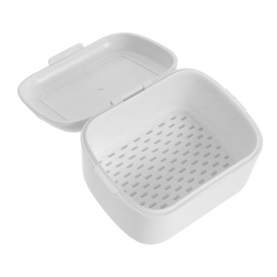 Healeved 2pcs Retainer Case Denture Box Soak Retainer Case for Daily Use Denture Container Storage Accessories