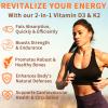 Premium Vitamin D3 & Vitamin K2 (MK-7) Softgels 120 Count Easy-Swallow VIT D3 K2 with Coconut Oil Gluten Free, High Strength Vitamin D3 and K2 Supplements view 2