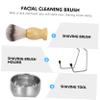 WOONEKY Stainless Steel Dish Rack for Shaving Tools Men Beard Brush Facial Beard Cleaning Appliance view 3