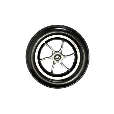 10 Incher Assembly, Front Wheel & Solid Tyre, 5-Spoke Aluminum Rim, Wheel Replacement for Wheelchairs/Black/25Cm/10In