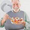 1 Pcs Gray Adult Bib,Washable Silicone Adult Bibs with Pocket,Waterproof Feeding Elderly Eating Bib Clothing Protectors Reusable Dirty-Proof Apron Mealtime Crumb Catcher for Elderly Senior,Men, Women view 2