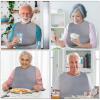 1 Pcs Gray Adult Bib,Washable Silicone Adult Bibs with Pocket,Waterproof Feeding Elderly Eating Bib Clothing Protectors Reusable Dirty-Proof Apron Mealtime Crumb Catcher for Elderly Senior,Men, Women view 3