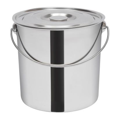 TONFEION Stainless Steel Bucket, Water Bucket, Milk Bucket, Thickened Kitchen Bucket, Feeding Bucket with a Lid, for Kkitchen, Industry, Catering (20L)