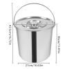 TONFEION Stainless Steel Bucket, Water Bucket, Milk Bucket, Thickened Kitchen Bucket, Feeding Bucket with a Lid, for Kkitchen, Industry, Catering (20L) view 2