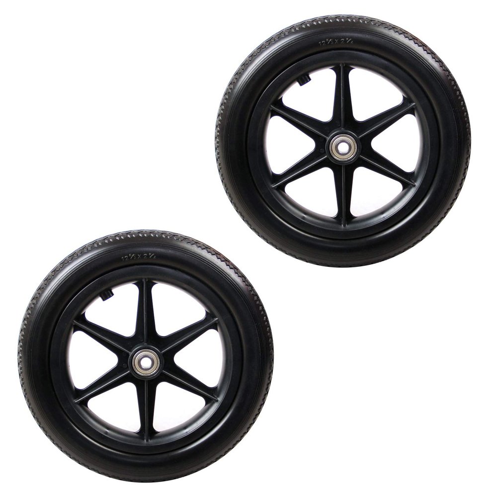 12/300mm Wheel Replacement for Wheelchairs,PU Rear Caster Fits Most Sunrise,Medline,Drive,Invacare,E&J,Guardian,ALCO & Other Manual Wheelchairs,No Noise,Total Capacity 200lbs