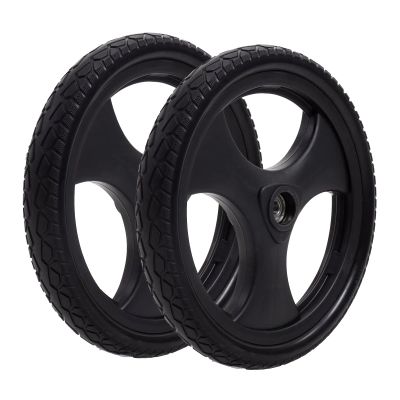 16 Inch Wheelchair Rear Wheel Replacement 1 Pair, Non-Inflatable Rubber Tires, Wheelchair Rollators Walkers Wheels Assembly