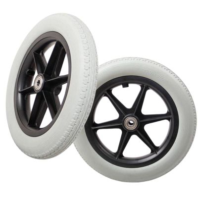 12 x 2 Wheel Replacement for Wheelchairs, 12inch Manual Wheelchair Caster/Wheel Assembly, Non-Slip Solid Tires with 12mm Bearings, 2pcs