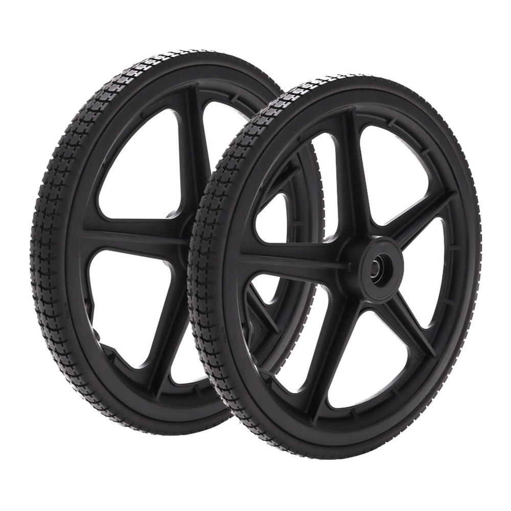 1 Pair 14 Inch Solid Wheel Replacement for Wheelchair Walkers Rollators Wheel Accessories, Polyurethane Tire, ABS Wheel Hub