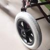 12in Wheelchair Wheels Assembly, 2Pcs Wheelchair Rear Wheel Replacement, Non-Inflatable Solid Tire, ABS Wheel Hub, 1/2" Bearings view 2