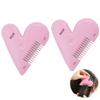 2Pcs Heart Double-Sided Hair Comb Heart-Shaped Bangs Trimmer Manual Hair Cutting Knife Hair Split End Trimmer Girls Hair Cut Accessories Grooming Thinning Hair Cutter Tool for Kids Women view 1