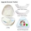 Brigtviee 2 Pairs Instant Veneers Dentures, Whitening Cosmetic Tooth,Snap on Veneers False Teeth Top and Bottom Dentures Covers Braces Smile Natural Shade Fake Teeth for Men and Women view 2