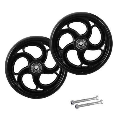 1 Pair of 5inch Solid Wheelchair Wheels, Manual Wheelchair Front Wheels, Wheelchair Replacement Parts, Bearing: 8mm (5/16")
