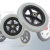 2 Pcs Front Wheel Tires For Wheelchair, Wheelchair Front Caster, 6" 7" 8" Wheelchair Wheels, 5/16" (8 Mm) Bearing, Solid Front Caster, Replacement Wheels For Walkers Rollators And Wheelchairs view 1