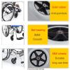 2 Pcs Front Wheel Tires For Wheelchair, Wheelchair Front Caster, 6" 7" 8" Wheelchair Wheels, 5/16" (8 Mm) Bearing, Solid Front Caster, Replacement Wheels For Walkers Rollators And Wheelchairs view 2
