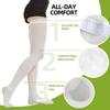 2 Pairs Thigh High Anti Embolism Compression Stockings for Women & Men, 15-20mmHg TED Hose Socks, 2X-Large view 4