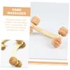 Gogogmee Lightweight Wooden Massage Roller for Muscle Relief and Comfort, Handheld Back Massager Suitable for Home and Yoga Use, Khaki Colour with Comfortable Design view 4