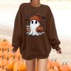 WILLBEST women hoodies tops graphic tops blouse pumpkin ghost leopard pumpkin printed dressy casual black shirts graphic tees skeletons halloween sweater halloween pajamas women view 2