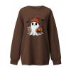 WILLBEST women hoodies tops graphic tops blouse pumpkin ghost leopard pumpkin printed dressy casual black shirts graphic tees skeletons halloween sweater halloween pajamas women view 3