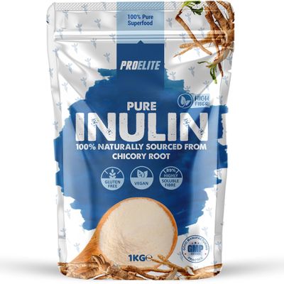 Pure Inulin Powder Prebiotic Soluble Fibre - Vegan, GMO Free, Gluten Free Made in EU from Natural Chicory Root Fructo OligoSaccharide FOC Powder by PROELITE (1000g)