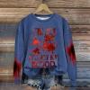 WILLBEST oversized halloween sweatshirt women ghost pumpkin letter print letter plaid leopard tops autumn clothes 2024 halloween tops leopard pumpkin hoodies pullover stripe sexy view 3