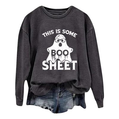 WILLBEST halloween shirts for women sweatshirt tshirts sweatshirts vintage long sleeve casual t-shirts funny graphic lightweight novelty plus size halloween costumes for women