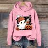 WILLBEST halloween sweatshirts for women blouse skull funny graphic graphic tees funny hoodies tops pumpkin face pumpkin face ghost leopard printed pullover top halloween view 2