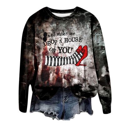 womens blouse crew neck tees party blouses tee tops tunics lightweight 2024 skeletons pullovers witch womens halloween costumes halloween costumes for women