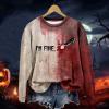 2024 halloween shirts for women fashion fashion blouses tee autumn halloween witch skeleton black black party leopard pumpkin printed pajamas sweaters for women view 3