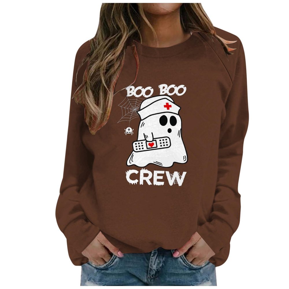 halloween sweatshirts for women crew neck black autumn tops letter funny letter pullover tshirt pumpkin print round neck hoodies halloween shirt shirts for women
