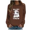halloween sweatshirts for women crew neck black autumn tops letter funny letter pullover tshirt pumpkin print round neck hoodies halloween shirt shirts for women view 1