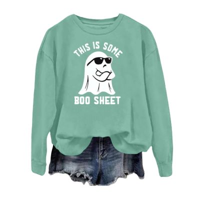 WILLBEST halloween sweatshirts for women autumn tees tee graphic tees holiday holiday crew neck autumn clothes 2024 blouses hoodies sweatshirts tshirt halloween pajamas women costume