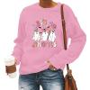 women crew neck pullovers tee dressy casual pumpkin leopard stripe tops witch skull crew neck halloween top pumpkin dressy casual halloween sweater shirts for women view 3