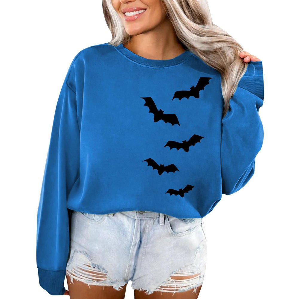 WILLBEST 2024 halloween shirts for women autumn halloween blouse pullover pumpkin skull skull holiday blouses tee hoodies tops tees pullovers sweater pajamas