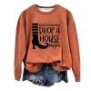 WILLBEST oversized halloween sweatshirt women funny autumn halloween top loose black tee witch funny graphic letter print plaid leopard pullover pullover tops couples costumes view 1