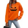 WILLBEST womens autumn vintage holiday pumpkin print shirts pumpkin print cute novelty pullover tops shirts ghost tshirt halloween costumes for women autumn women's halloween cardigan view 3