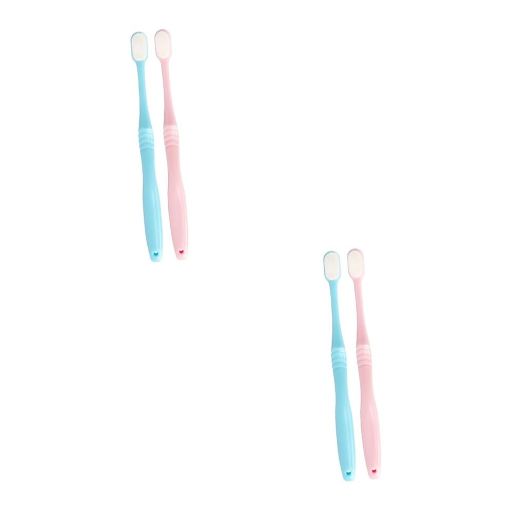 BCOATH 4pcs Ultra Toothbrush Gums Care Long Handle Soft Bristle Toothbrush for Braces Daily Use
