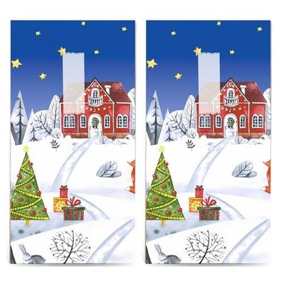 20 Individual Handkerchiefs Christmas Perfect Winter Day 2 Packs of 10 Individual Paper Handkerchiefs Printed as Gift