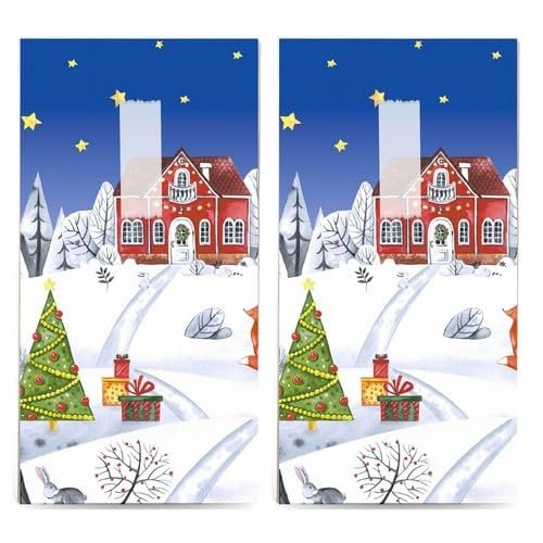 20 Individual Handkerchiefs Christmas Perfect Winter Day 2 Packs of 10 Individual Paper Handkerchiefs Printed as Gift