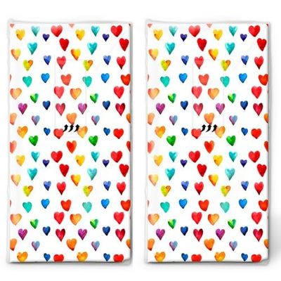 20 Individual Handkerchiefs Wedding Heart Rain Colourful 2 Packs of 10 Individual Paper Handkerchiefs Printed Gift