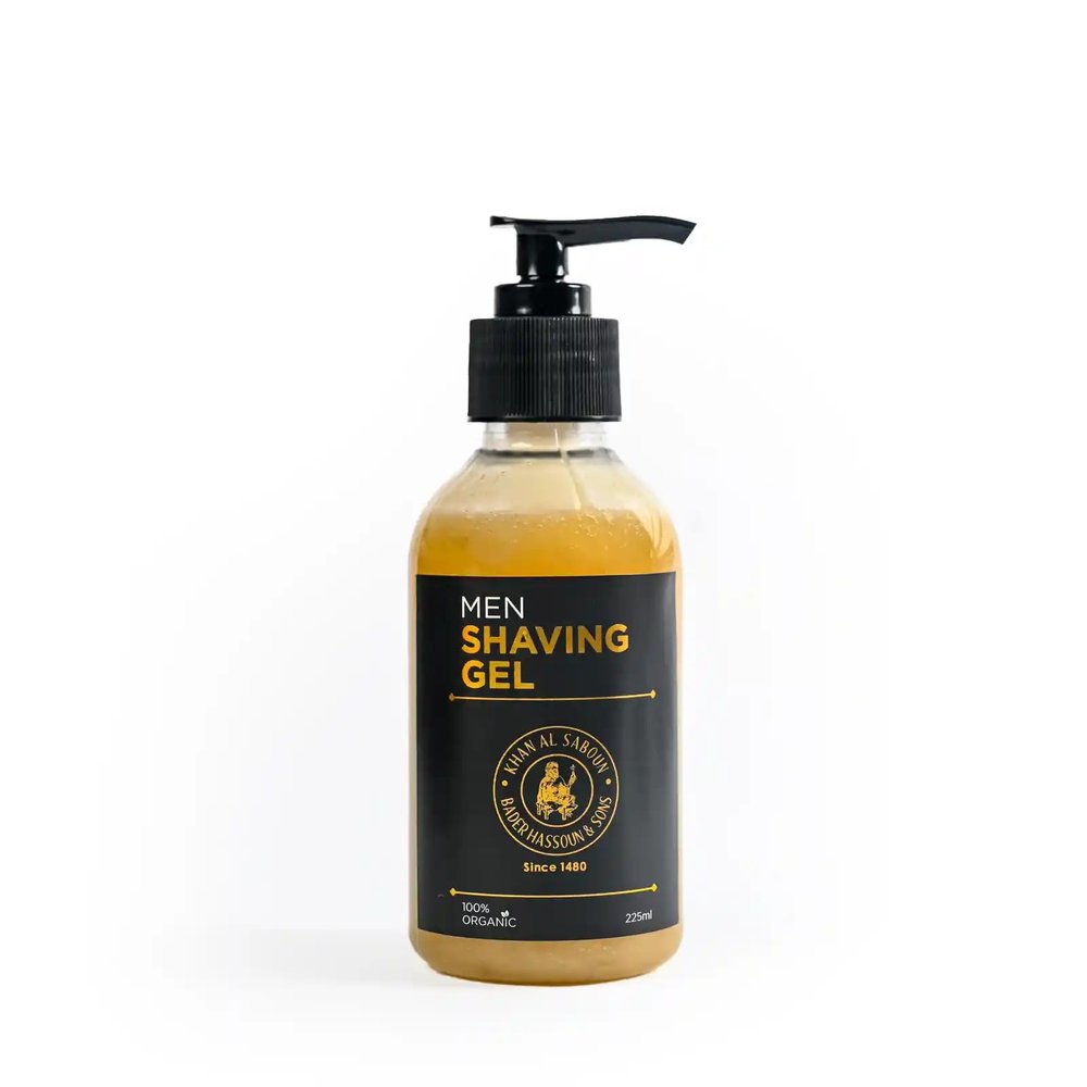 Khan AL Saboun Shaving Gel For Men Care Everyday Skin Smooth Salon Finish Beard Hair Cut Natural Organic 225 ml
