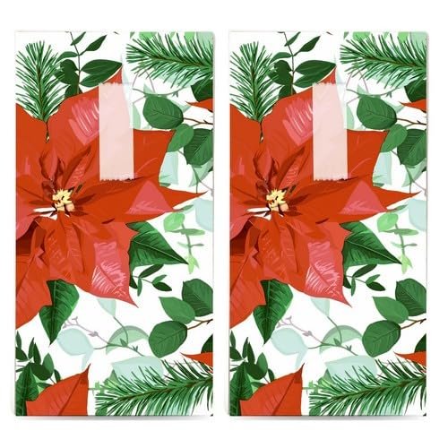 20 Individual Handkerchiefs Christmas Blooming Red Poinsettia 2 Packs of 10 Individual Paper Handkerchiefs Printed Gift