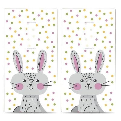 20 Individual Handkerchiefs Easter Happy Rabbit 2 Packs of 10 Individual Paper Handkerchiefs Printed Gift