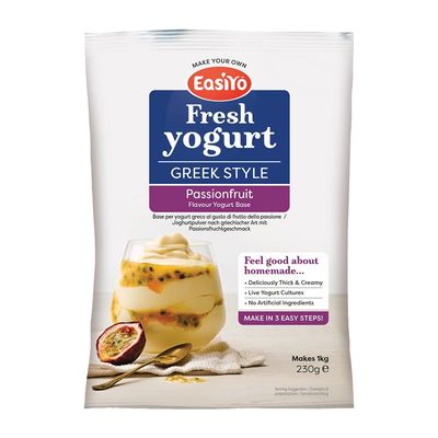 Easiyo Greek Style Passionfruit Flavoured Yogurt Mix Sachet 230g For Use With EasiYo Yogurt Makers