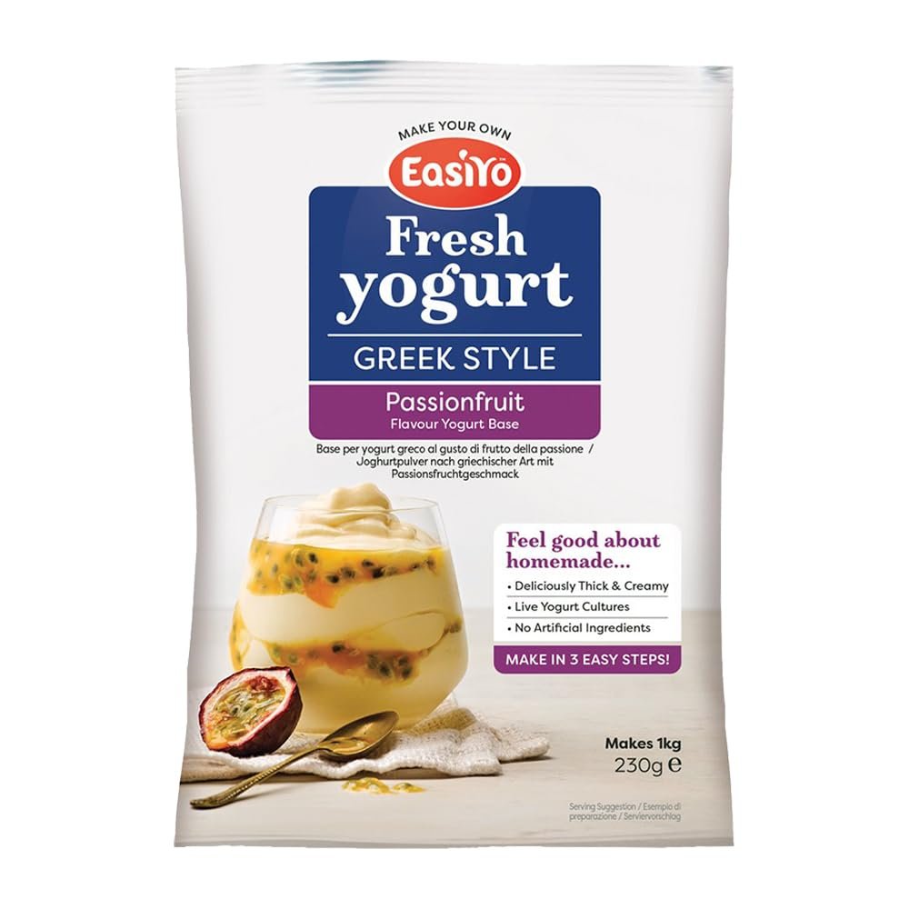 Easiyo Greek Style Passionfruit Flavoured Yogurt Mix Sachet 230g For Use With EasiYo Yogurt Makers