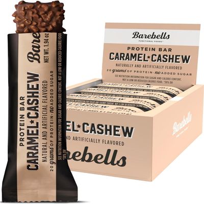 Barebell Protein Bar 12 x 55g (1 Box, Caramel Cashew)